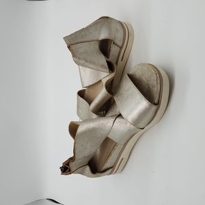 Eileen Fisher leather sport sandal Metallic